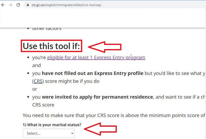 محاسبه آنلاین امتیاز اکسپرس‌انتری کانادا